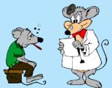 Dibujo Doctor y paciente ratón pintado por PILUKA