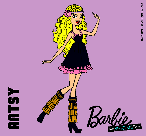 Dibujo Barbie Fashionista 1 pintado por leti11