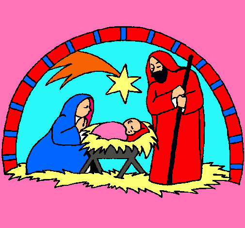 Dibujo Pesebre de navidad pintado por MarCerdan