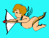 Dibujo Cupido volando pintado por amorcito