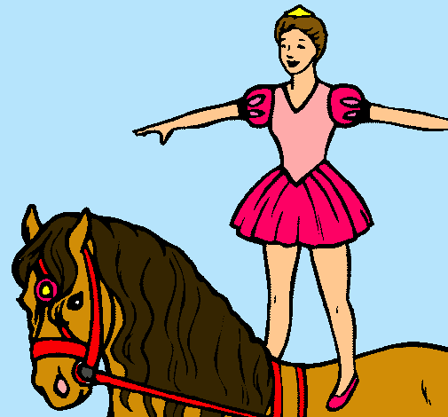 Dibujo Trapecista encima de caballo pintado por Jessica--F