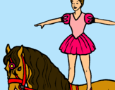 Dibujo Trapecista encima de caballo pintado por Jessica--F
