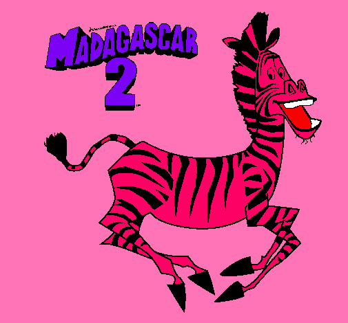 Dibujo Madagascar 2 Marty pintado por chavochito