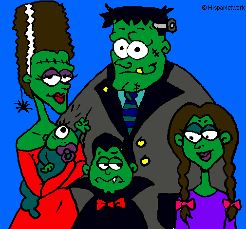 Dibujo Familia de monstruos pintado por Jessica--F