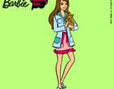 Dibujo Barbie con un gatito pintado por Jessica--F
