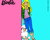 Dibujo Barbie con cazadora de cuadros pintado por leti11
