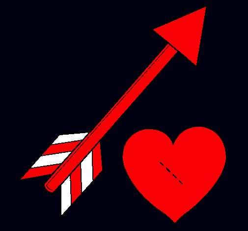 Dibujo Flecha y corazón pintado por candelii