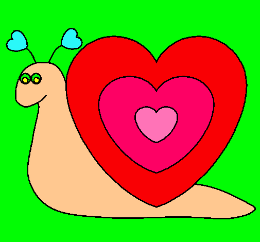 Dibujo Caracol corazón pintado por kathysitha