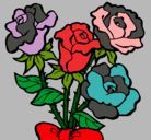 Dibujo Ramo de rosas pintado por rosas