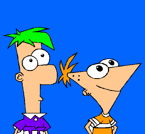 Dibujo Phineas y Ferb pintado por ximee