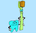 Dibujo Muela y cepillo de dientes pintado por yaizRICHASRD