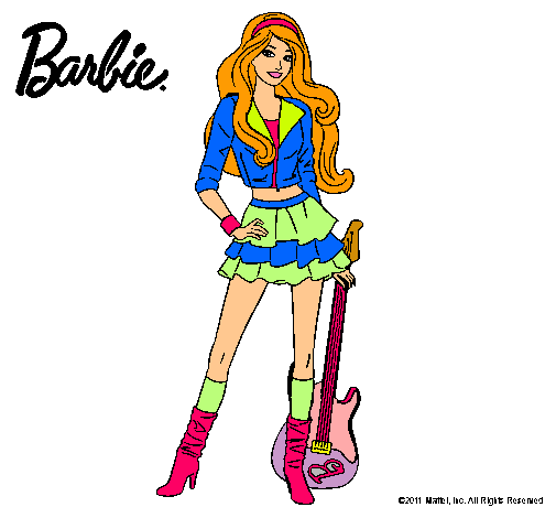 Dibujo Barbie rockera pintado por vanetxu