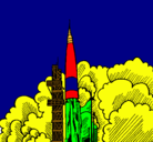 Dibujo Lanzamiento cohete pintado por lucas07
