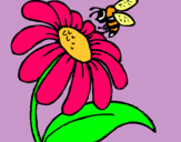 Dibujo Margarita con abeja pintado por victoriaa