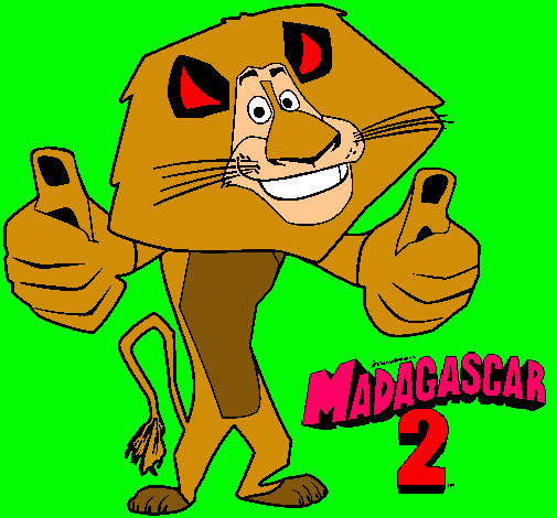 Dibujo Madagascar 2 Alex pintado por tresada