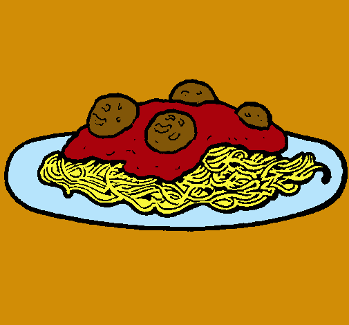 Dibujo Espaguetis con carne pintado por lucia2001