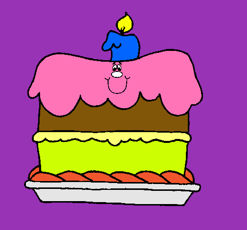 Dibujo Pastel de cumpleaños pintado por Zolecita