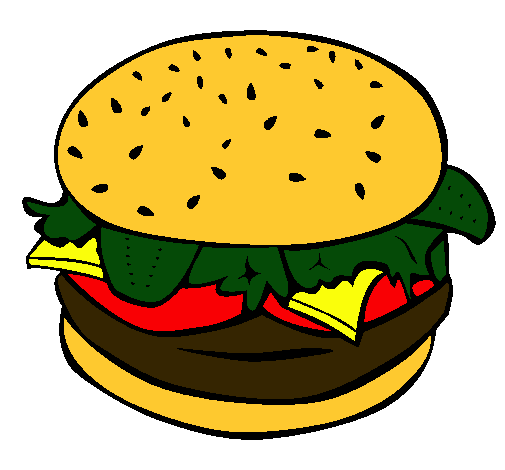 Dibujo Hamburguesa completa pintado por saetaluz