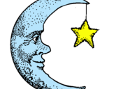 Dibujo Luna y estrella pintado por maria9