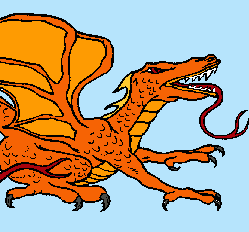 Dibujo Dragón réptil pintado por lucia2001