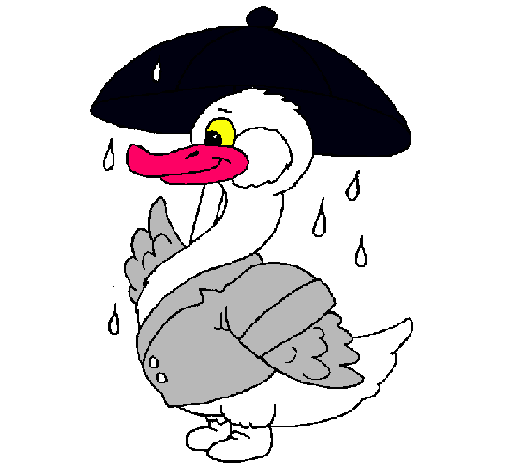 Dibujo Pato bajo la lluvia pintado por SergioAAD