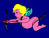 Dibujo Cupido volando pintado por florilla