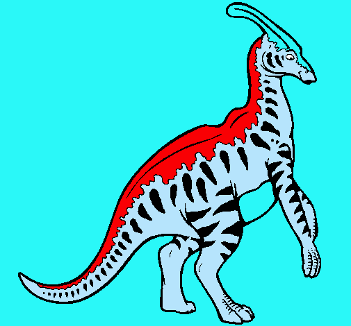 Dibujo Parasaurolofus con rayas pintado por Nicolas24