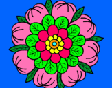 Dibujo Mandala floral pintado por isamp