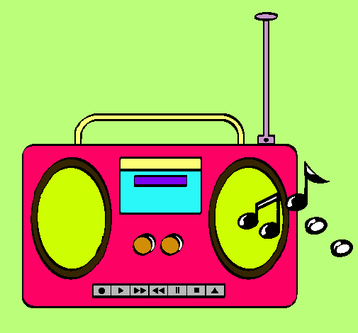 Dibujo Radio cassette 2 pintado por fizi