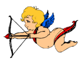 Dibujo Cupido volando pintado por suli