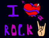 Dibujo I love rock pintado por nayua