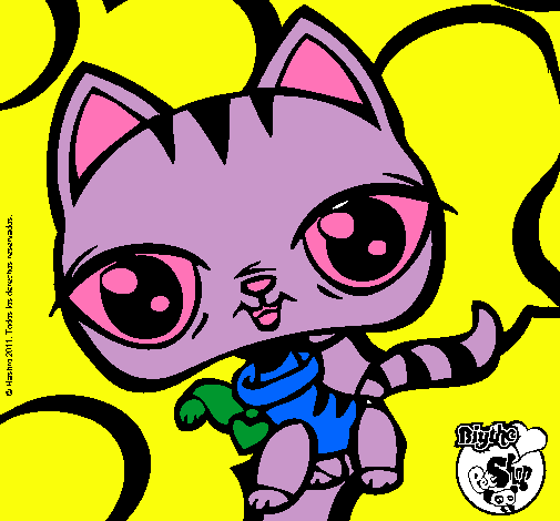 Dibujo Gatito Littlest Pet Shop pintado por gusbond