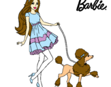 Dibujo Barbie paseando a su mascota pintado por vlentinita