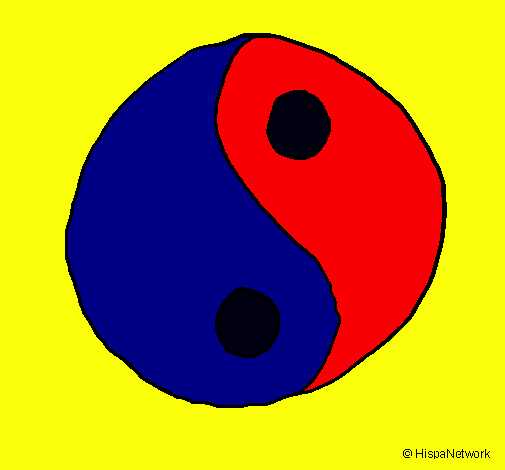 Dibujo Yin yang pintado por crisley
