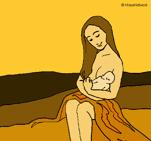 Dibujo Madre con su bebe pintado por Ainoa2