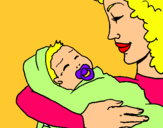 Dibujo Madre con su bebe II pintado por santiaggo