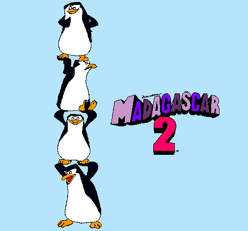 Dibujo Madagascar 2 Pingüinos pintado por SANDRA8