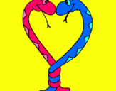 Dibujo Serpientes enamoradas pintado por DMJNVHGFXGDH