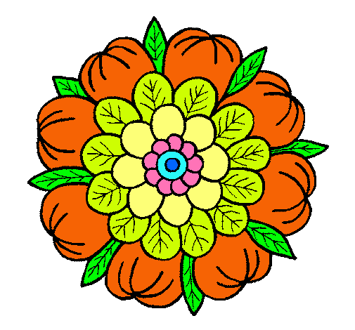 Dibujo Mandala floral pintado por dddddddddd