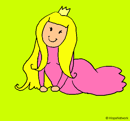 Dibujo Princesa contenta pintado por Ainoa2