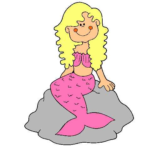 Dibujo Sirena sentada en una roca pintado por dddddddddd