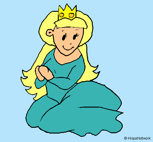 Dibujo Princesa sentada pintado por Ainoa2