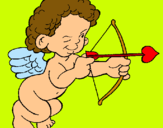 Dibujo Cupido apuntando con la flecha pintado por idoia10
