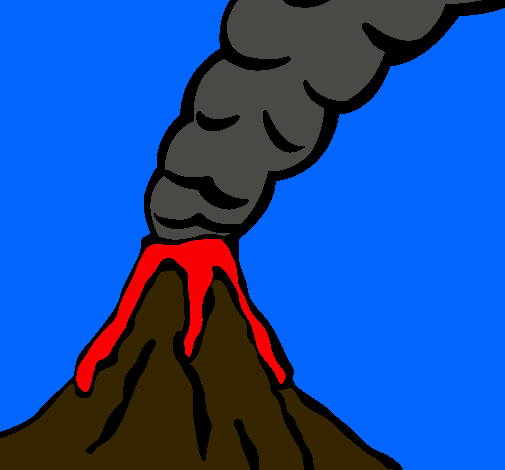 Dibujo Volcán pintado por hernande