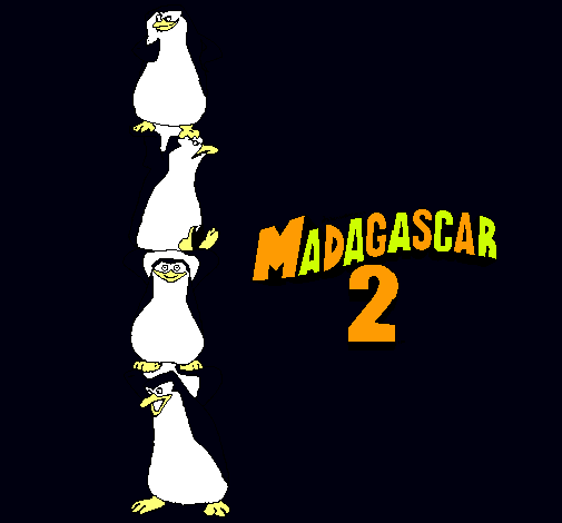 Dibujo Madagascar 2 Pingüinos pintado por luisito7