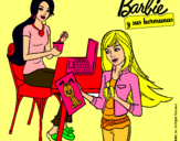 Dibujo Barbie y su hermana merendando pintado por carl