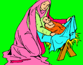 Dibujo Nacimiento del niño Jesús pintado por santiguti