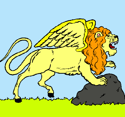Dibujo León alado pintado por lucia2001