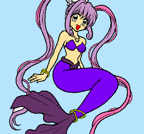 Dibujo Sirena con perlas pintado por adriloca_2