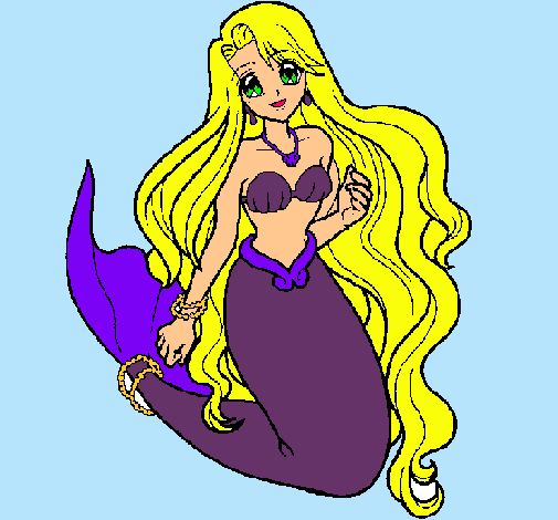 Dibujo Sirenita pintado por macaa